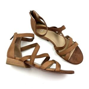 Eileen Fisher Eva Brown Leather Strappy Sandals size 8.5